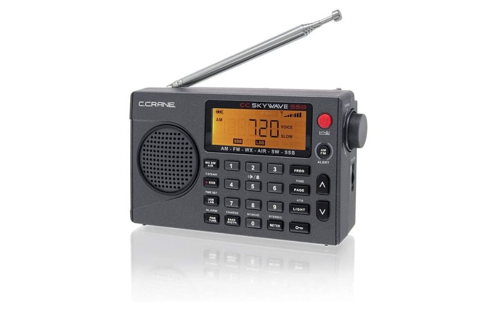C. Crane CC Skywave SSB AM, FM, Shortwave, NOAA Weather+Alert, Scannable VHF Aviation Band and Single Side Bands Small Battery Operated Portable Travel Radio