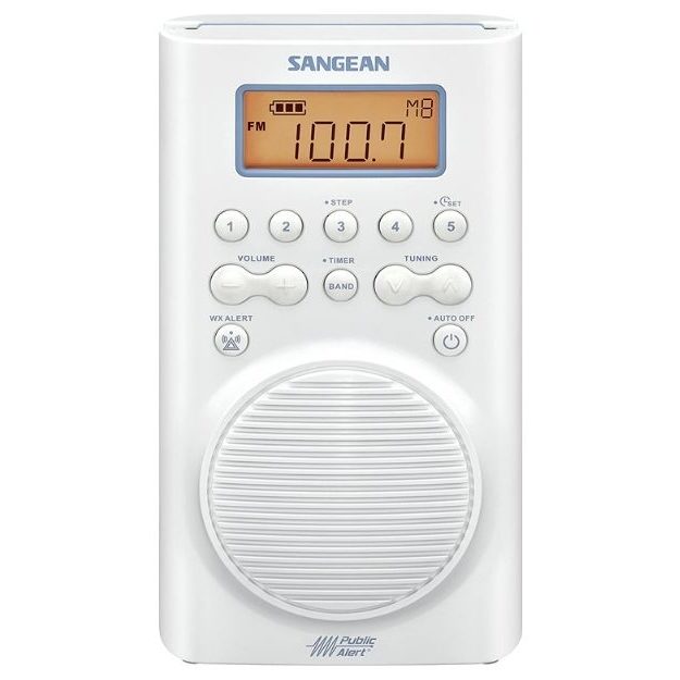 Sangean - H205 AM_FM Weather Alert Waterproof Shower Radio